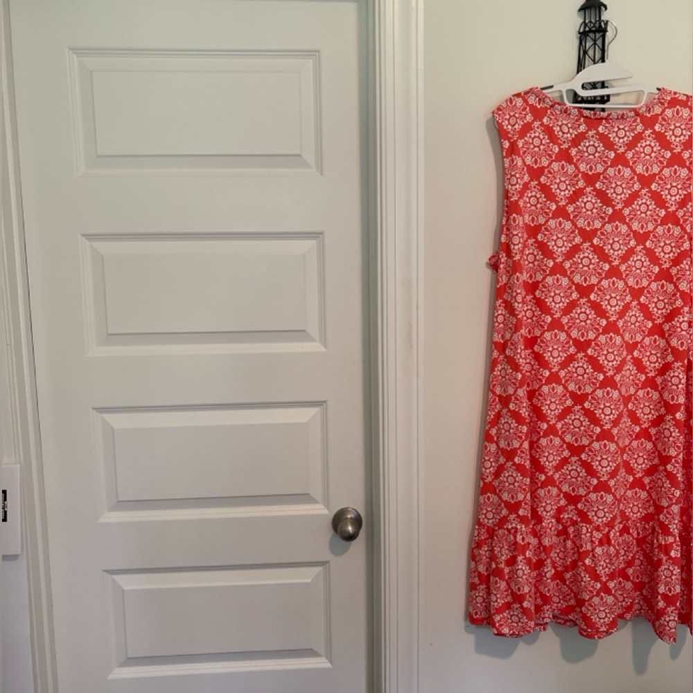 Boden Coral and White Floral Dress